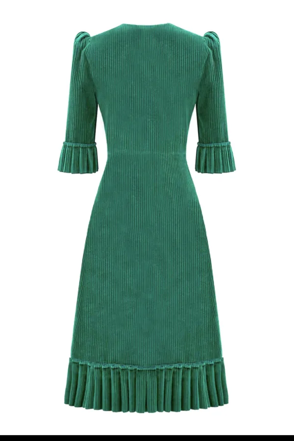 Rent The Vampire's Wife Green corduroy Festival midi dress - THE VAMPIRE'S  WIFE | HURR