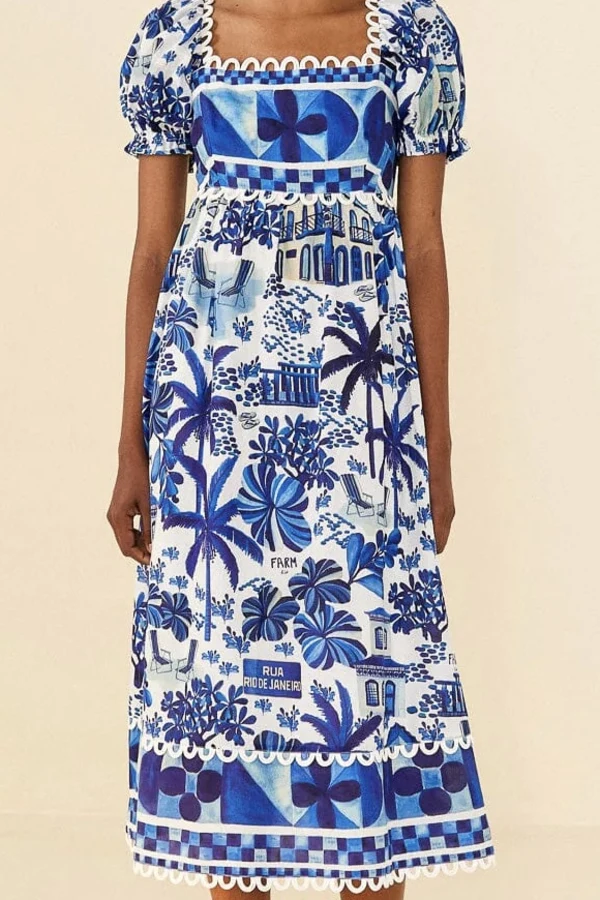 Rent Sweet Rio Puff Sleeve Midi Dre - Farm Rio | HURR