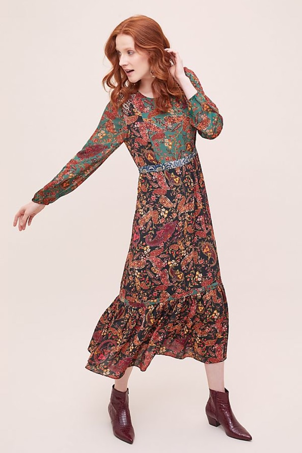 Rent Floral Midi Dress - Anthropologie ...