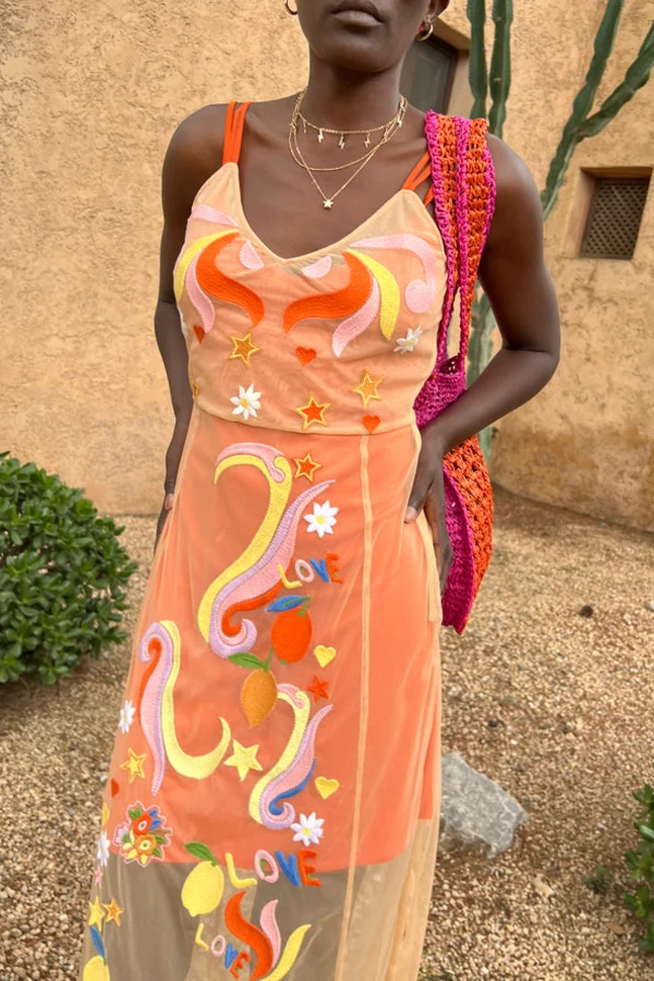 never fully dressed orange wonderland dress Never Fully Dressed embellished maxi dress in orange