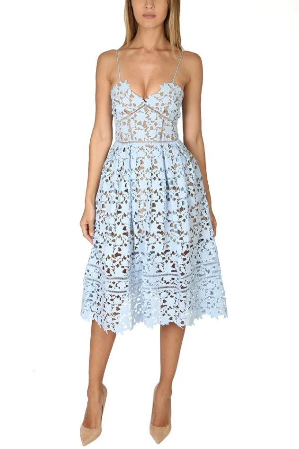 Self portrait azaelea dress sky sale blue