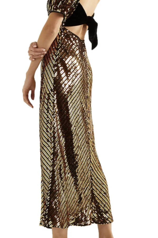 rixo gold dress Dulce Embellished Mini Dress in Florence Embellishment Gold main image 0
