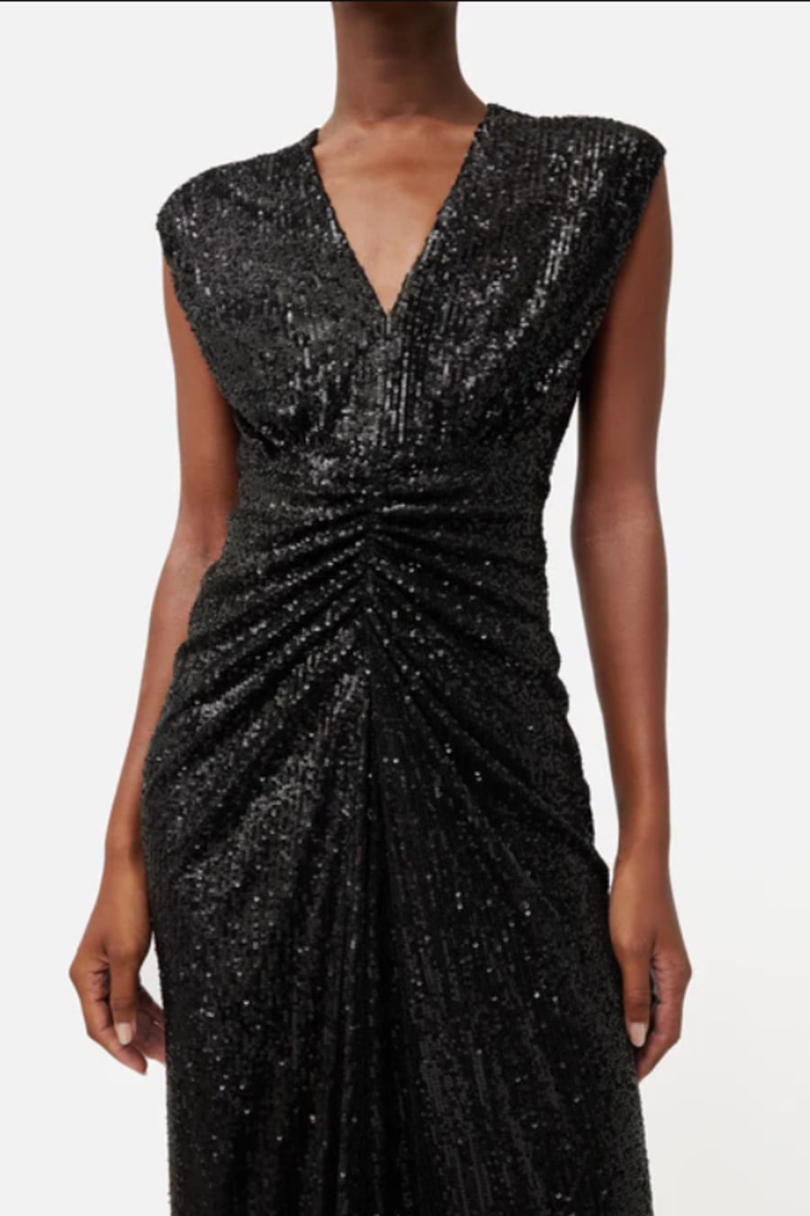 Rent Sequin Ruched Midi Dress - Jigsaw