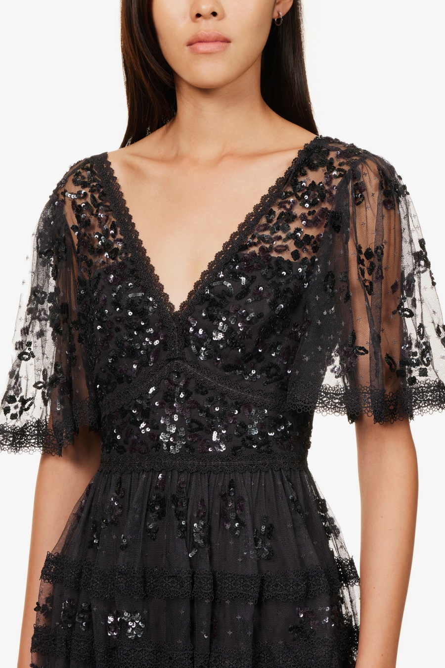 Needle and shop thread sequin jacket