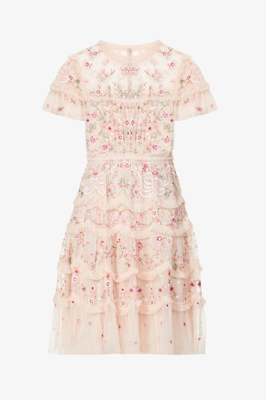 Rent Elsie floral-embroidered woven mini dress - NEEDLE & THREAD ...