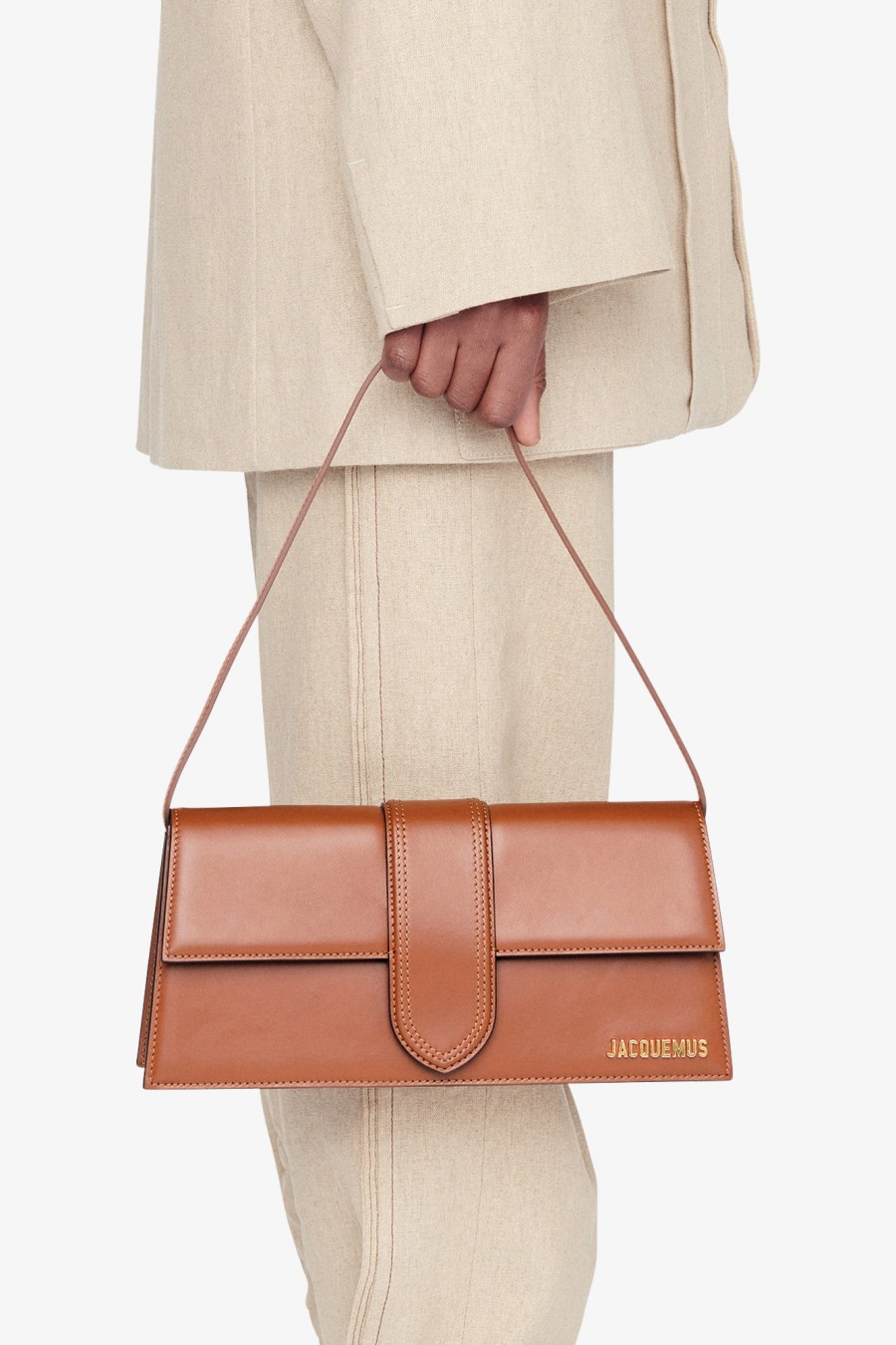 Jacquemus Women's 'Le Bambino Long' Shoulder Bag - Brown - Shoulder Bags