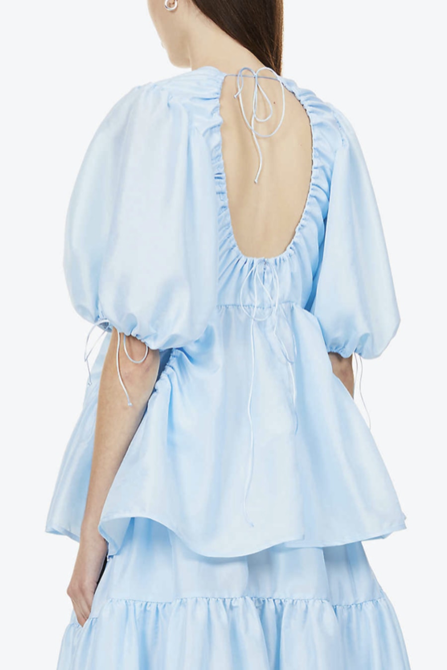 Rent Lulu puff-sleeve crepe top - CECILIE BAHNSEN | Selfridges