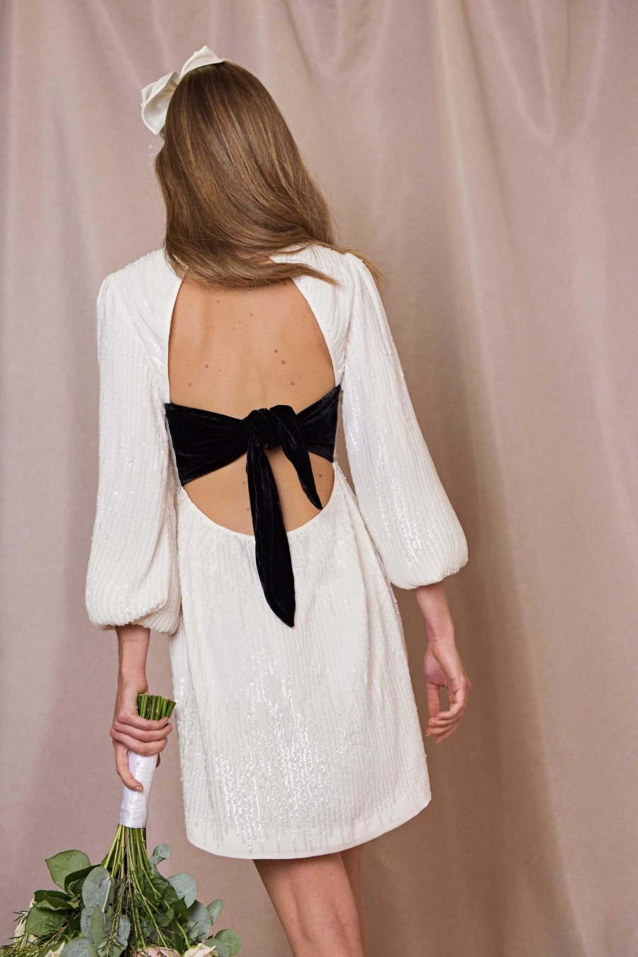 Rent Lara Dress Ivory Sequin RIXO Rixo