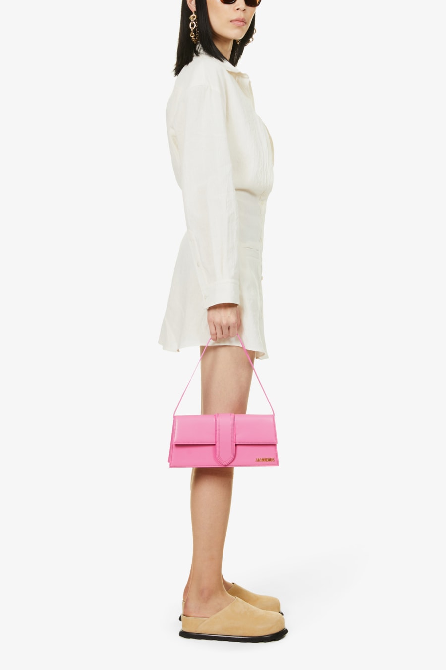 Le Bambino Leather Shoulder Bag in Pink - Jacquemus