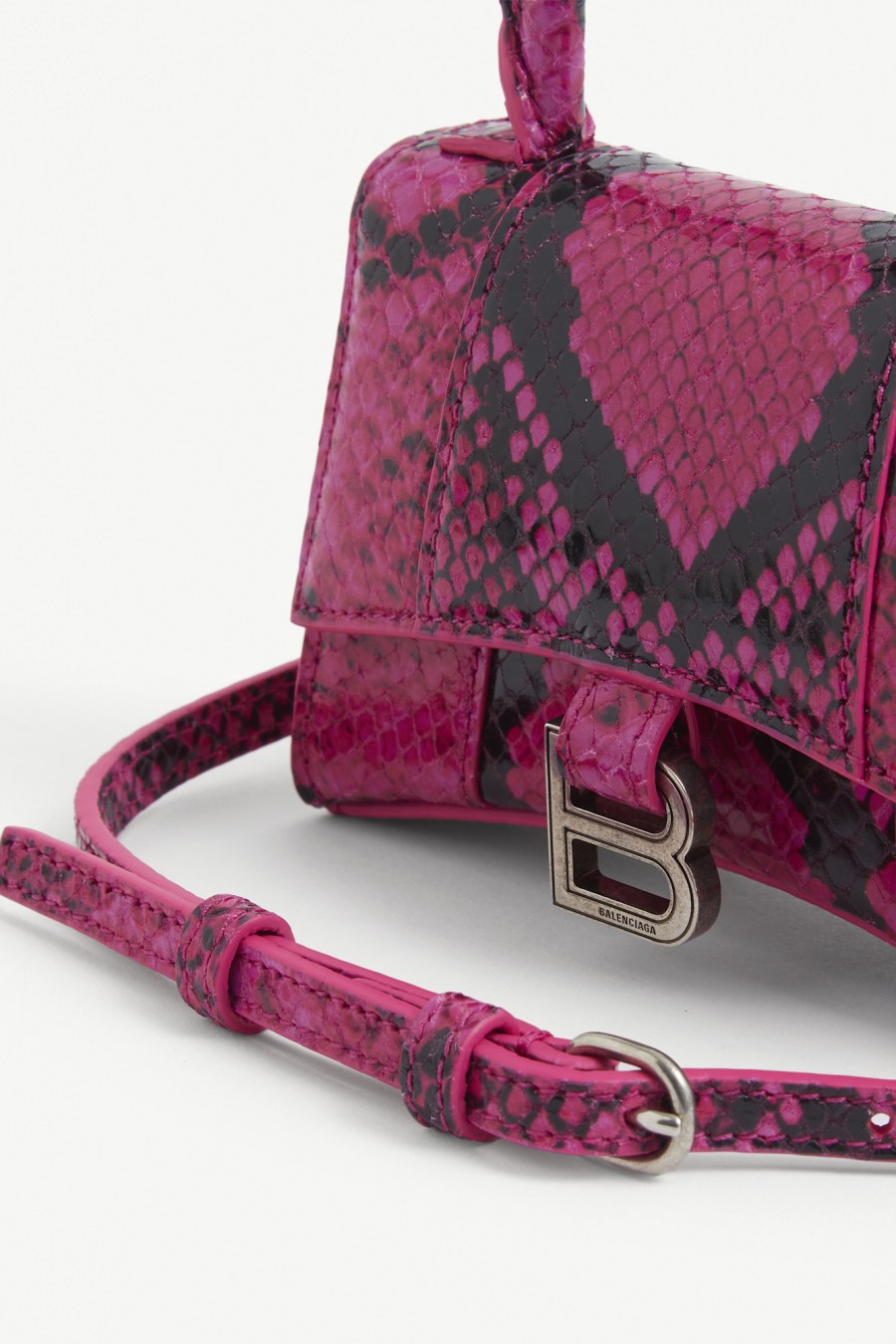Balenciaga: Pink Mini Hourglass Top Handle Bag