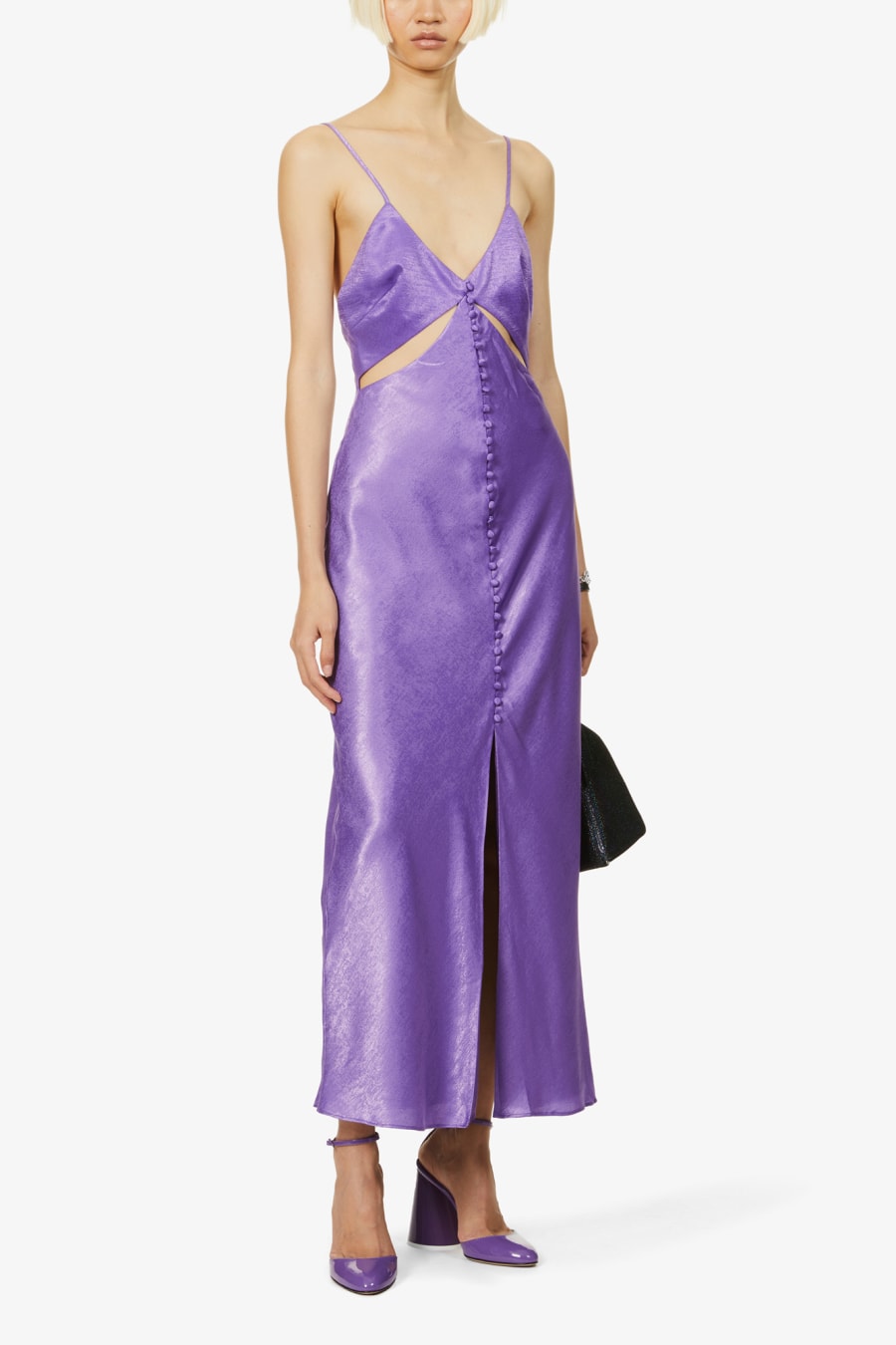 Rent Naomi Midi purple dress - SAN SLOANE | Selfridges