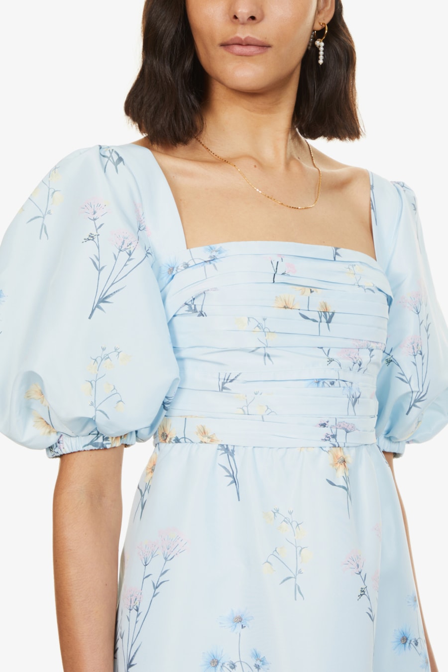 Rent Watercolour floral-print woven midi dress - SELF-PORTRAIT | Selfridges