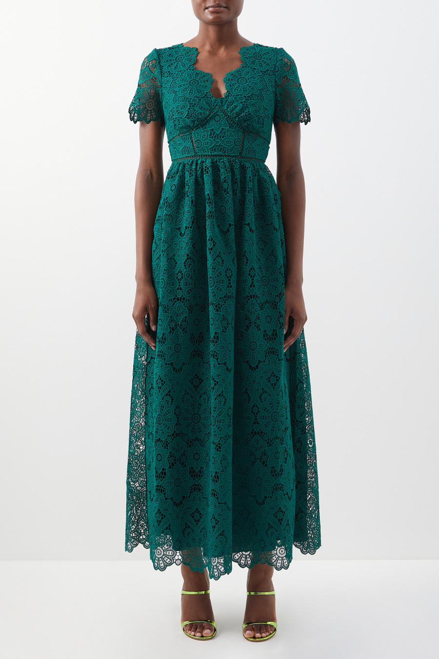 Rent Floral guipure-lace maxi dress - Self-Portrait | Matches