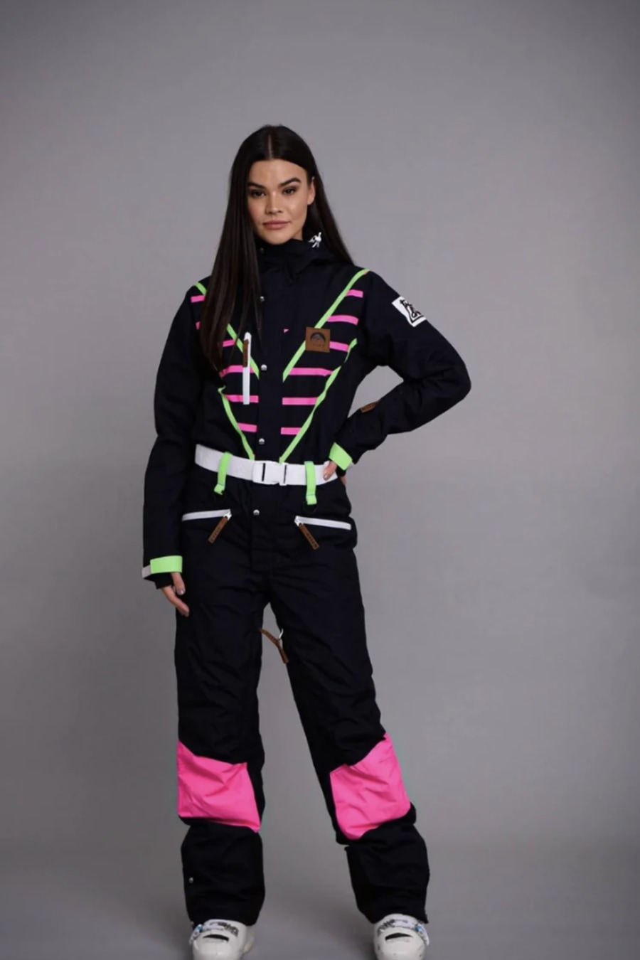 Princess Diana Ski Suit  Black & Neon (Women's) - OOSC Clothing