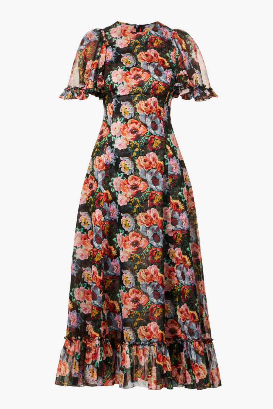 Rent Midnight Tremors floral-print cotton midi dress - THE VAMPIRE'S ...