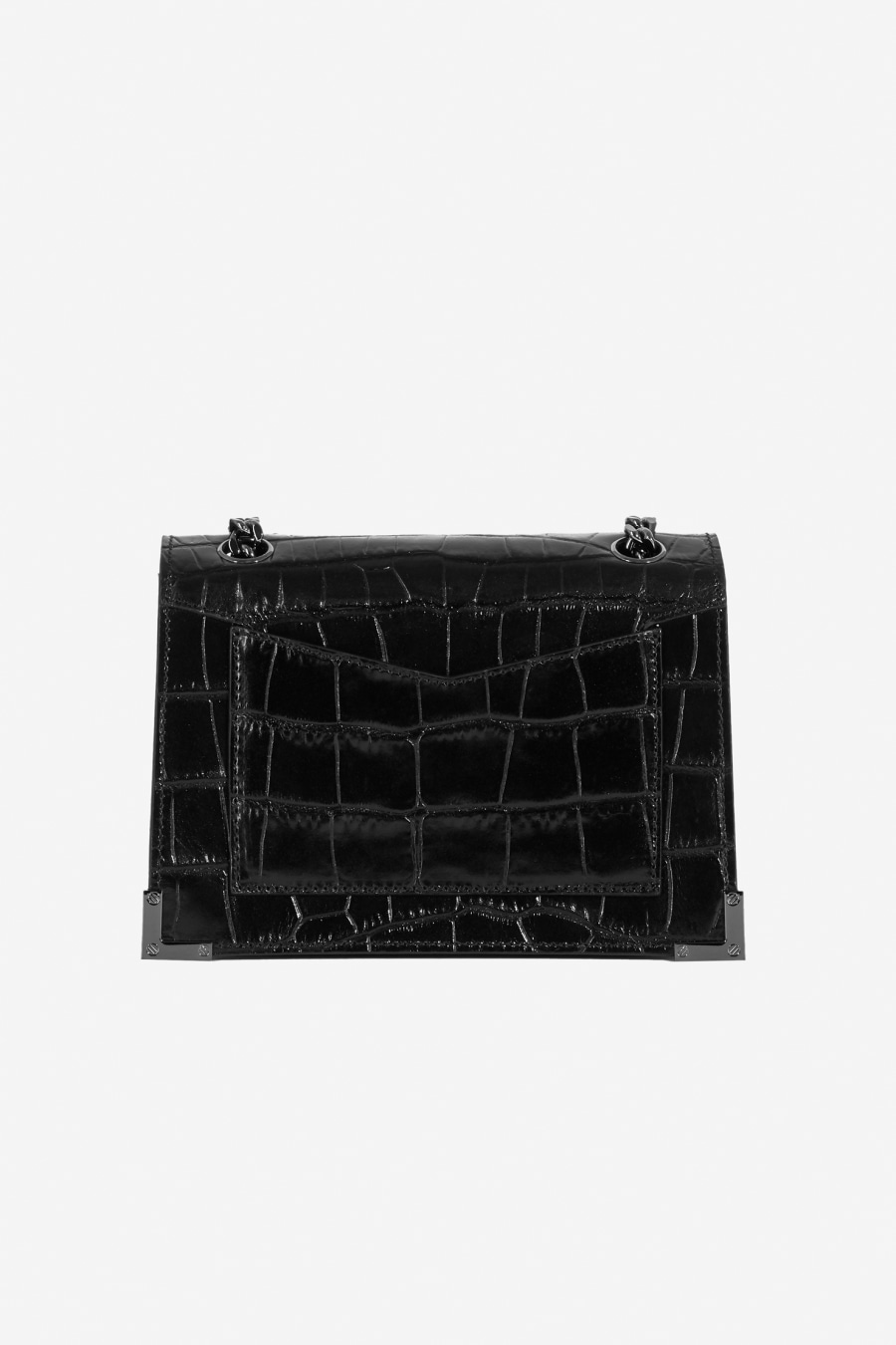 Saint Laurent Babylone Top Handle Bag Crocodile Embossed Leather