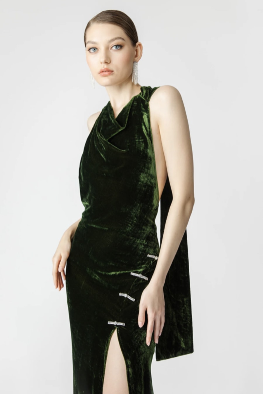 Rent VALERIA BACKLESS VELVET GOWN Sau Lee Selfridges