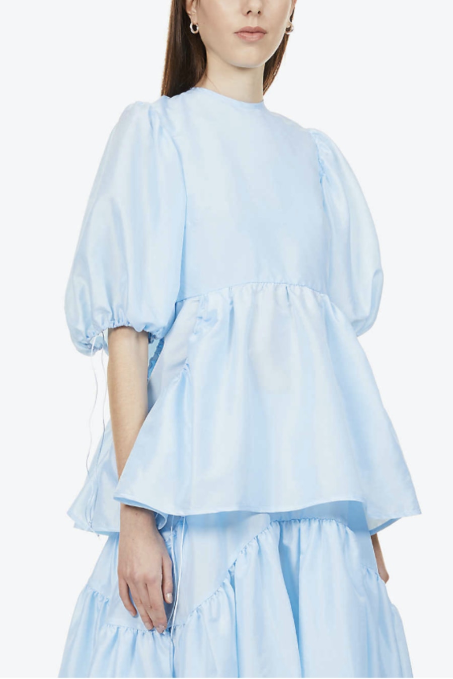 Rent Lulu puff-sleeve crepe top - CECILIE BAHNSEN | Selfridges