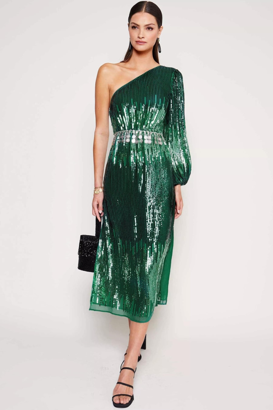 Rent Bradshaw Sequin Midi Dress - RIXO | Rixo