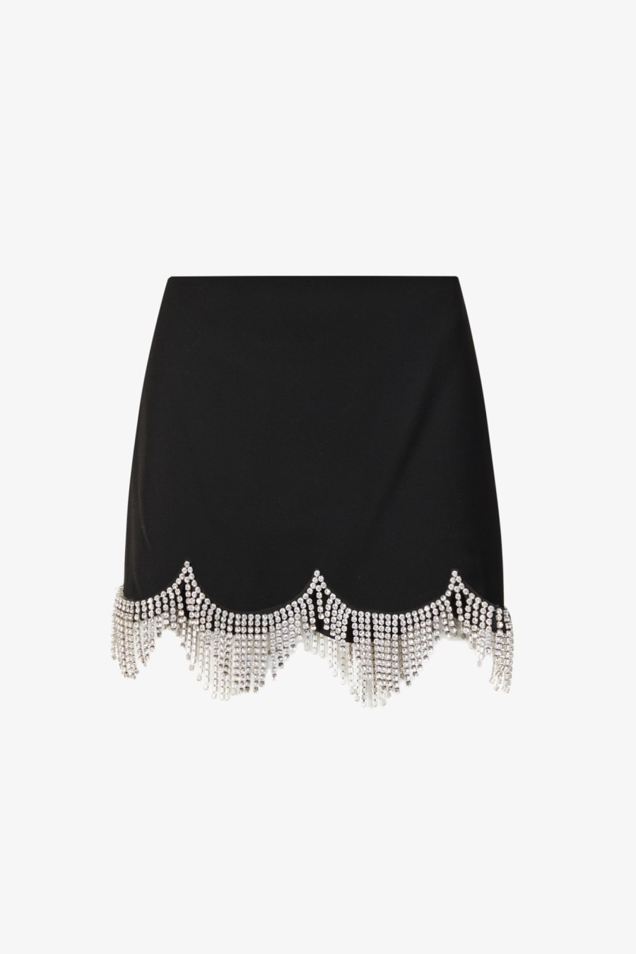 AREA crystal-embellished wool mini skirt - Black