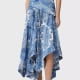 PRUE DRAPED ASYMMETRIC MIDI DRESS