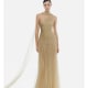 Gold draped maxi dress 