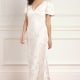 Cherry Blossom Satin Short Sleeve Gown 