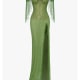 Cillian Sheath Off-Shoulder Mesh Floor Length Dress