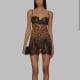Leopard lace mini dress 