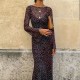 Chocolate deer print mesh dress 