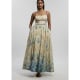 Silk Cotton Floral Strappy Woven Maxi Dress