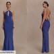 Nerea Slip Halter Maxi Dress - Purple Ink