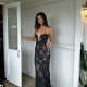self portrait rhinestone lace maxi dress