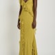 Mayara scar-effect ruffled chiffon gown