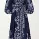 Aliane Floral Print Cotton Wrap Long Dress 