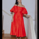 Eugenie Dress off-the-shoulder linen