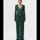 Long Sleeve Button-Up Lace Maxi Dress
