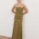 Anaya With Love Recycled Golden Olive Floral Burnout Bandeau Maxi Dress