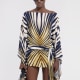 Ray of Gold Print Kaftan in Gold