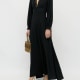 Emory silk gown in black