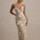 GEMINI Floral Sequin Hand-Embellished Strappy Maxi Dress