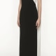 The Nyx Petal Column Gown in Black With Pearl