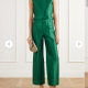 Yoshitomo pintucked taffeta straight-leg pants + matching top
