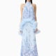 Tulsia Floral Cape Maxi Dress in Light Blue