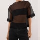 Sian Black Silk Organza Tee