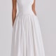 White Cotton Broderie Anglaise Boat Neck Maxi Dress