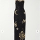Women's Black Seraphina Strapless Embroidered Beaded Stretch-Satin Gown