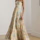 Lauren Ralph Lauren Floral Georgette Tiered Halter Gown