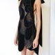 RAISA MINI EMBROIDERED BLACK VELVET GOWN