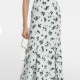 Bow floral silk dress